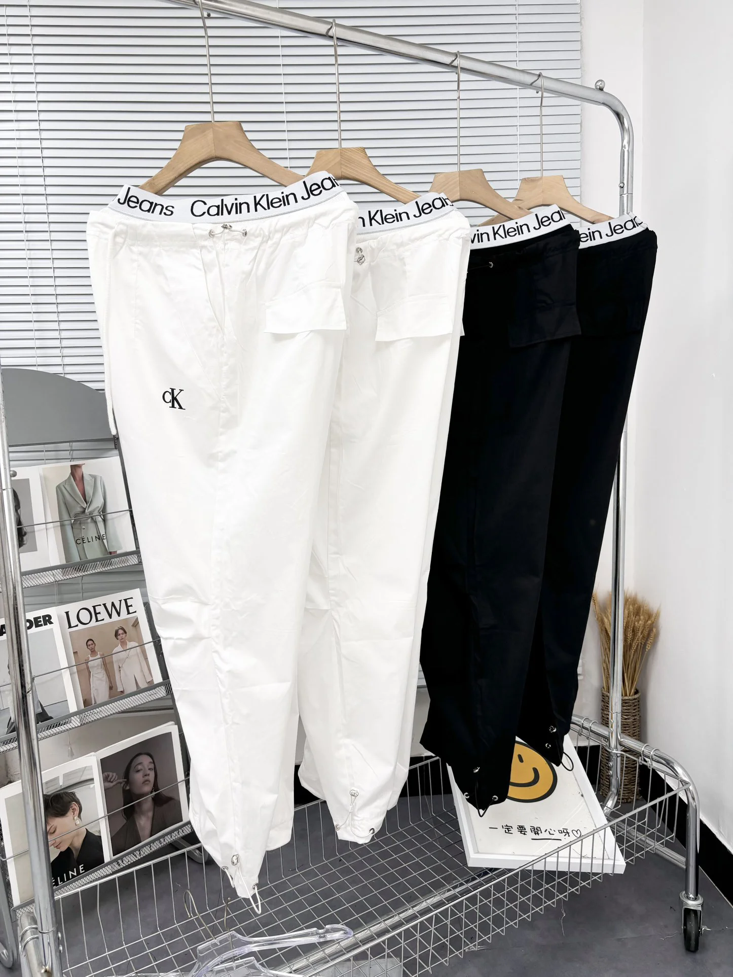 Calvin Klein Jeans White/Black Pants