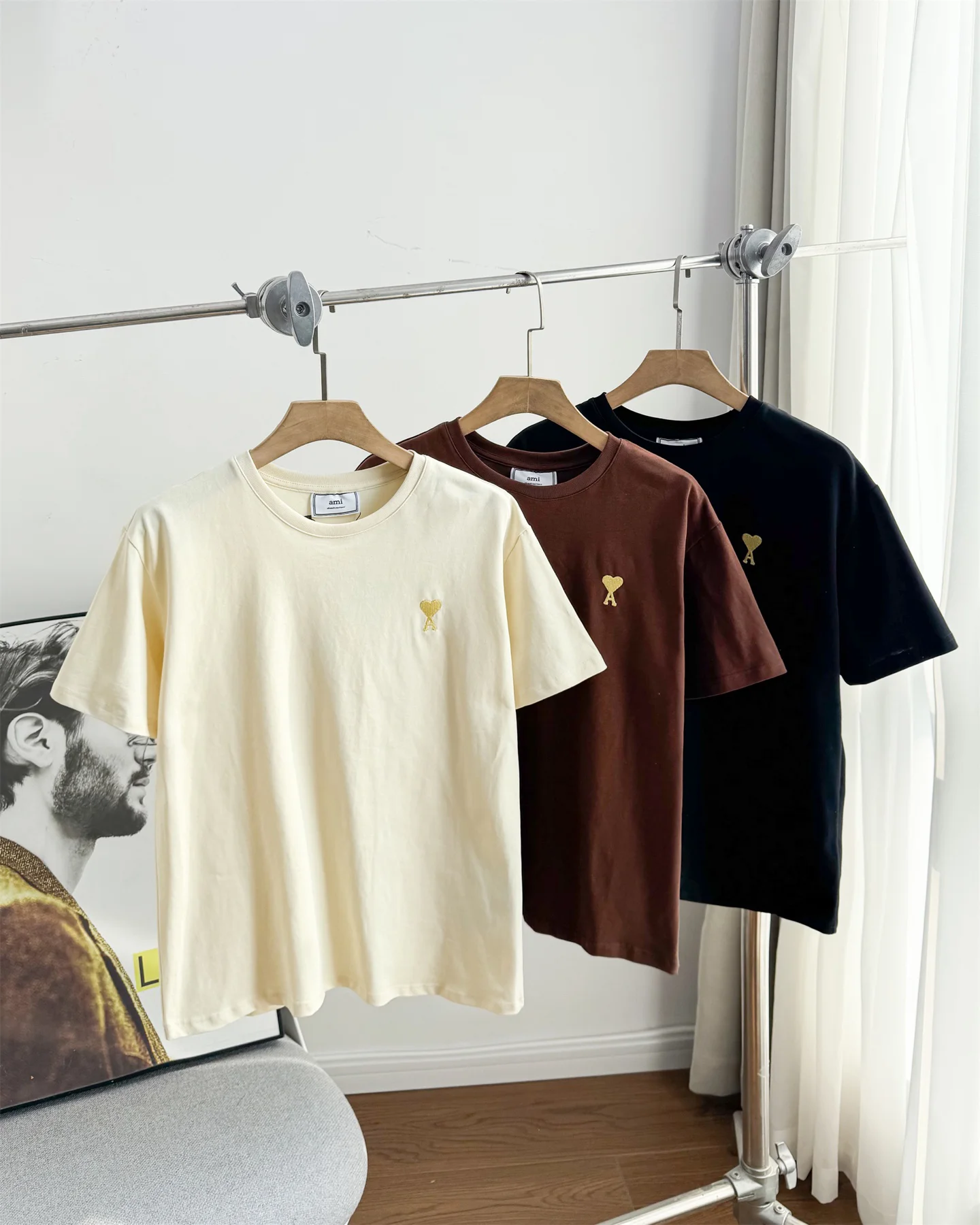 AMI T-Shirt Cream/Brown/Black T-Shirts