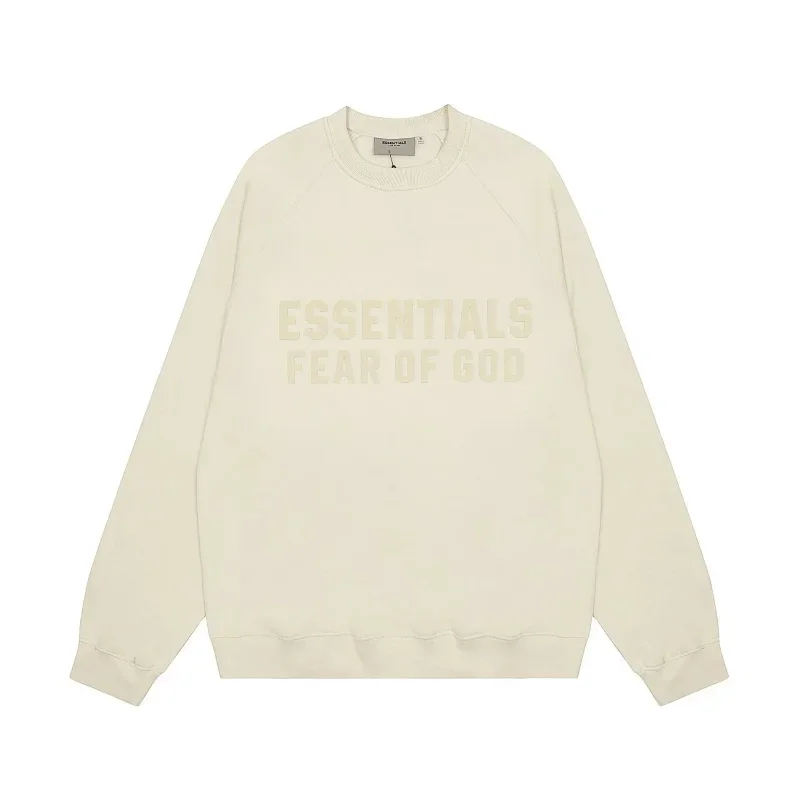 Essentials Fear Of God Cream Logo Crewneck Sweatshirt