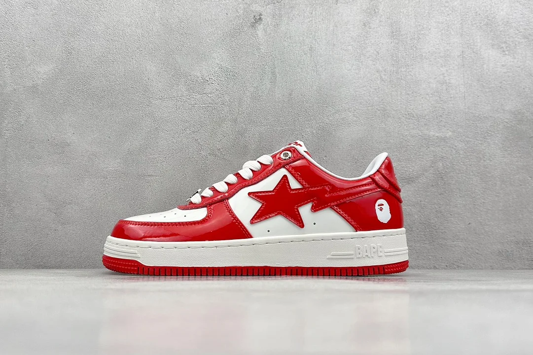 Bape Classic Low-Top Sneakers (Red&White)