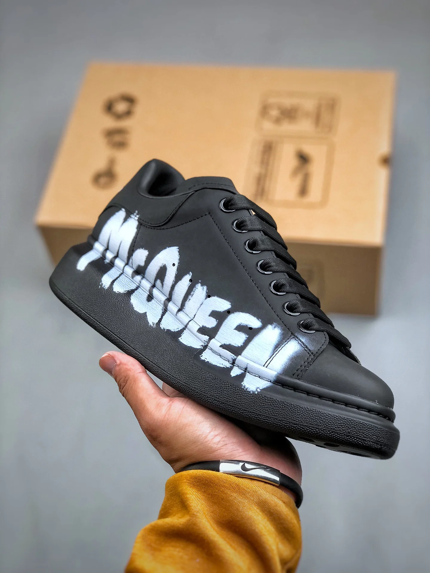 Alexander McQueen Italian Luxury White Leather Sneakers