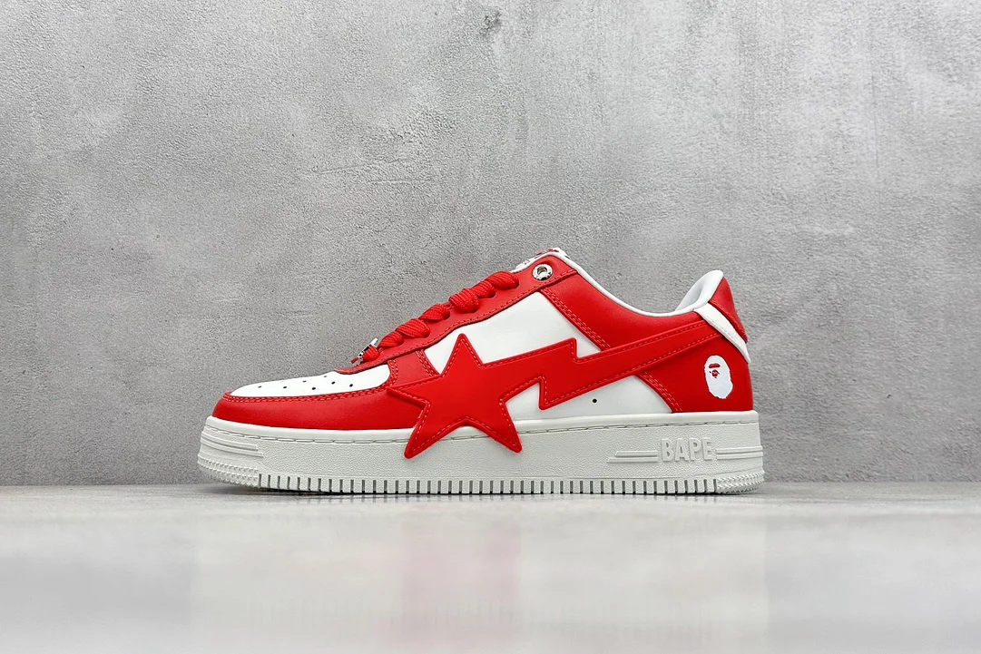 Bape Red ApeSta Low-Top Sneakers