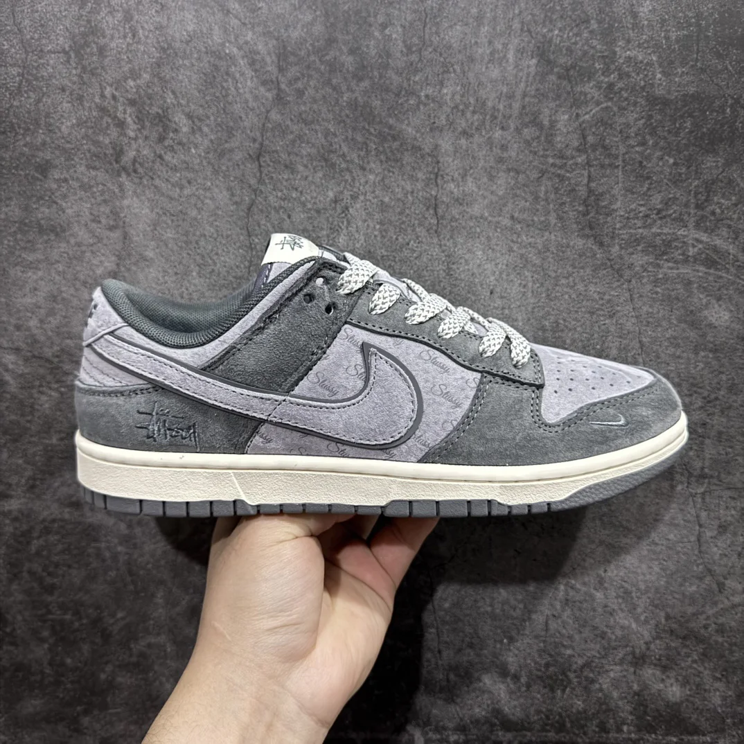 Nike SB Dunk Low x Stussy Granite Grey Custom Shoes