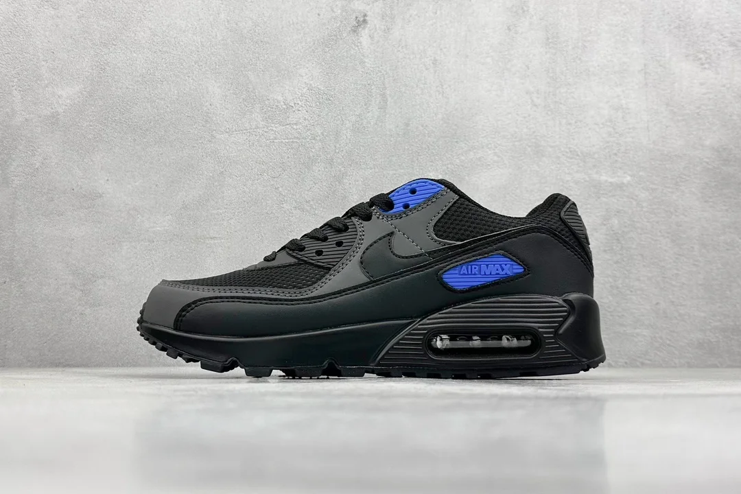Nike Air Max 90 Black Air-Cushion Running Shoes