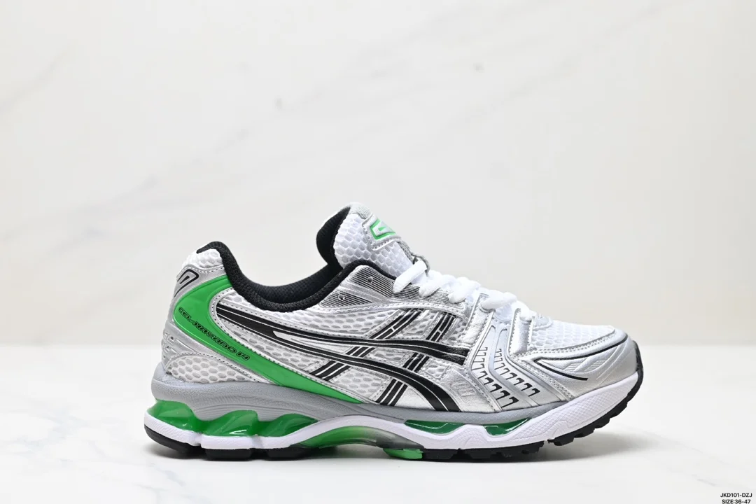Asics Gel-Kayano 14 Silver-Grey-Green Running Shoes