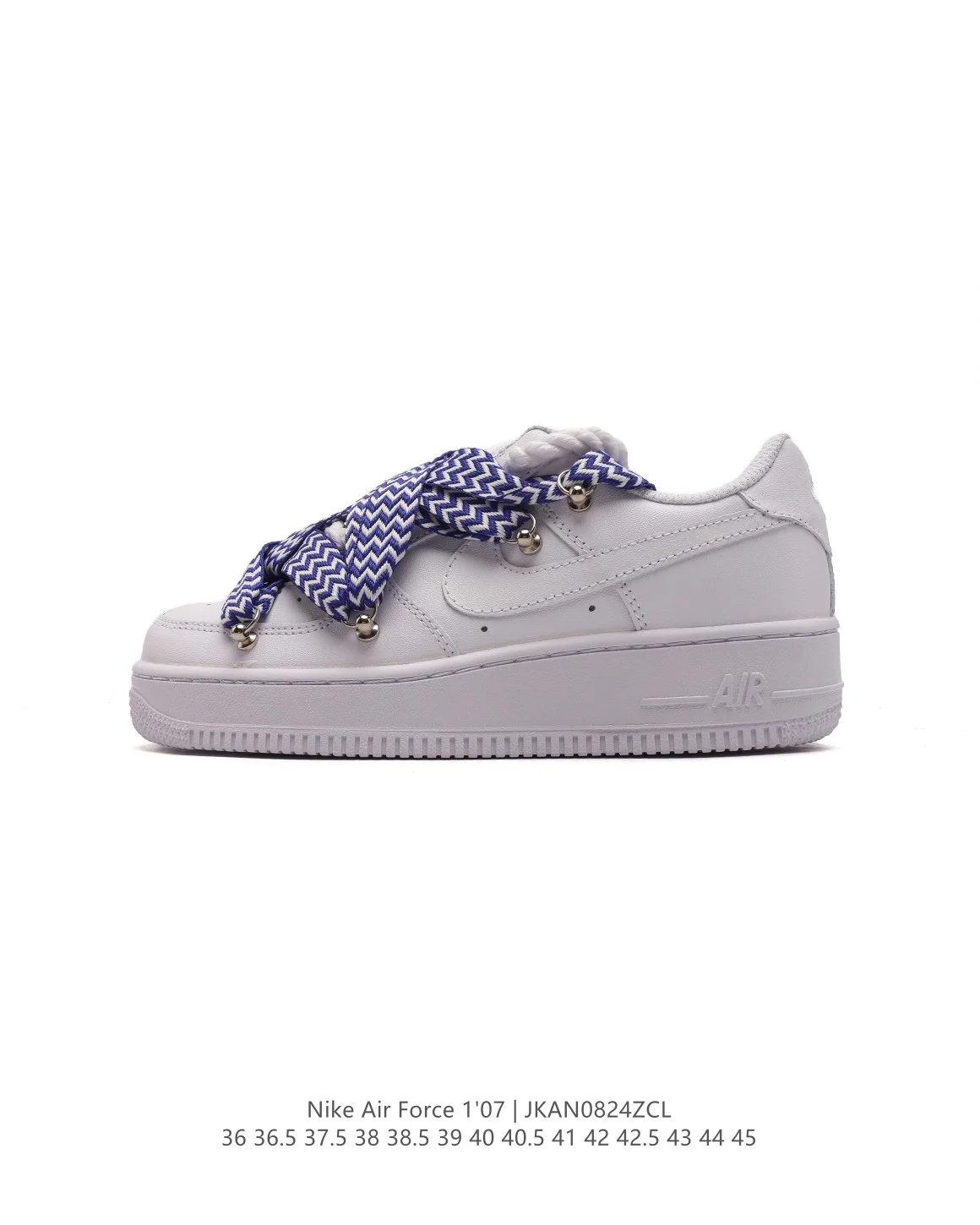 Nike Air Force 1 07 White & Blue Basketball Shoes