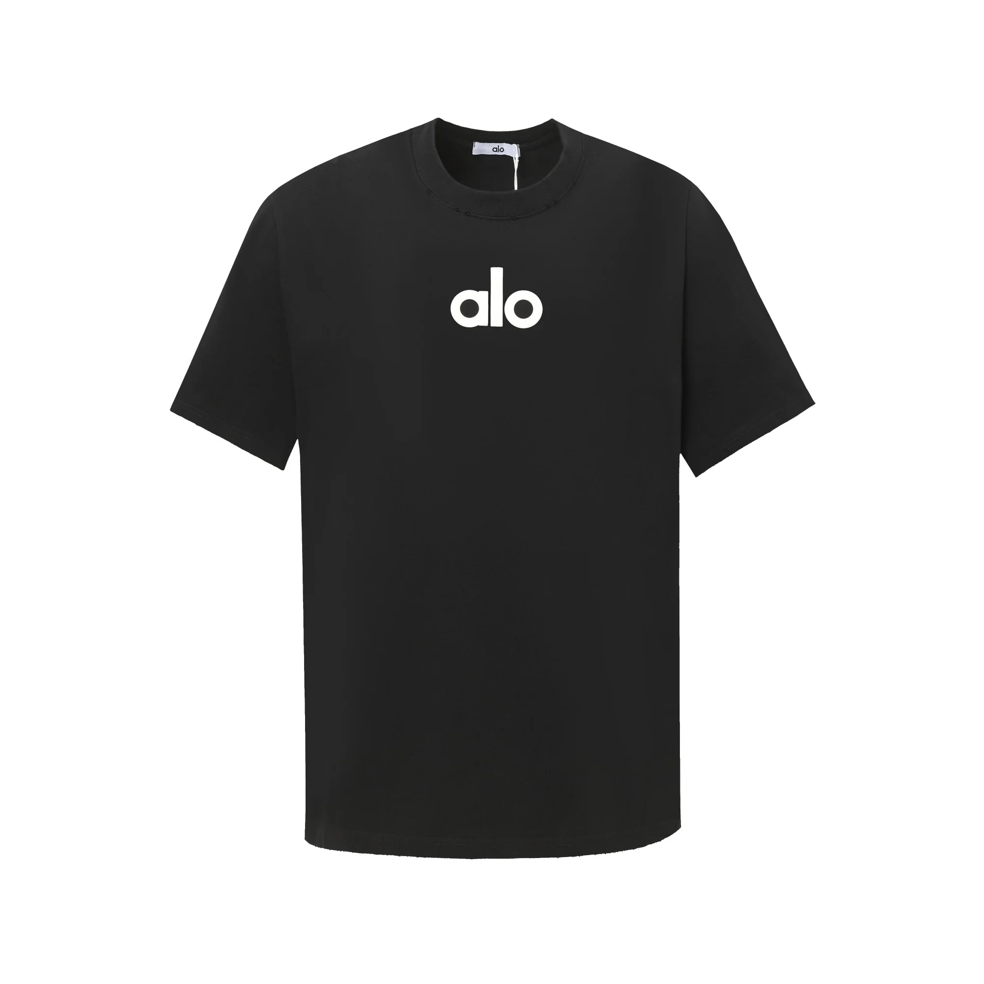 Alo 25ss Unisex Black Loose fit T-Shirt 3D Foam Print