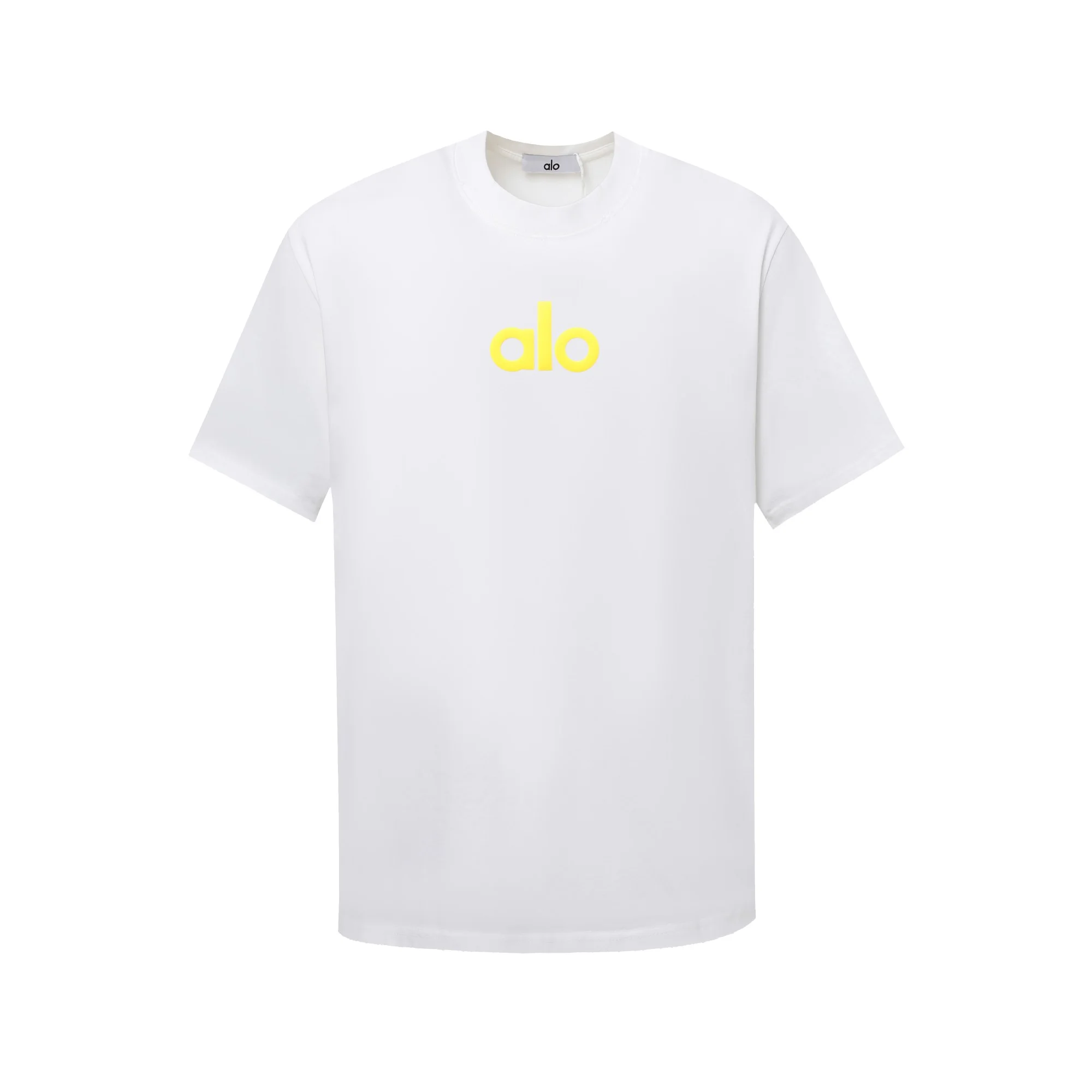 Alo Unisex Loose T-Shirt White/Yellow 3D Foam Print
