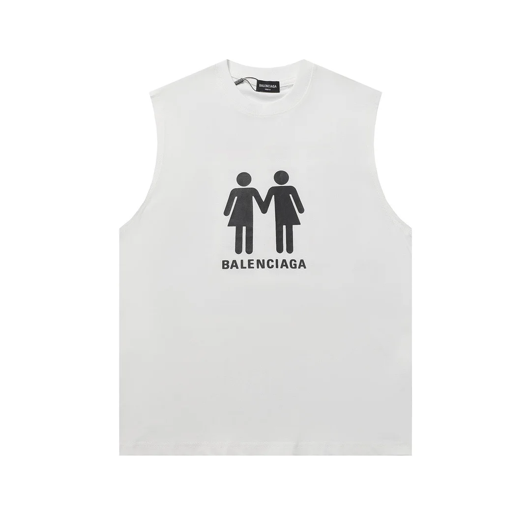 Balenciaga White PRIDE Couple Sleeveless T-Shirt
