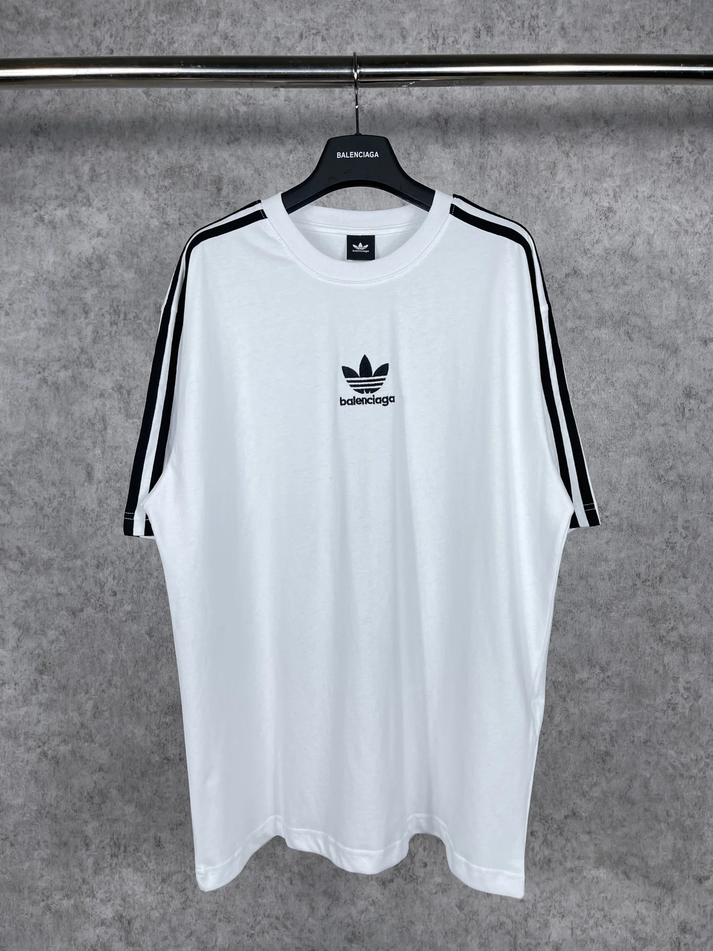 Balenciaga x Adidas 3-Stripe Embro White T-Shirt