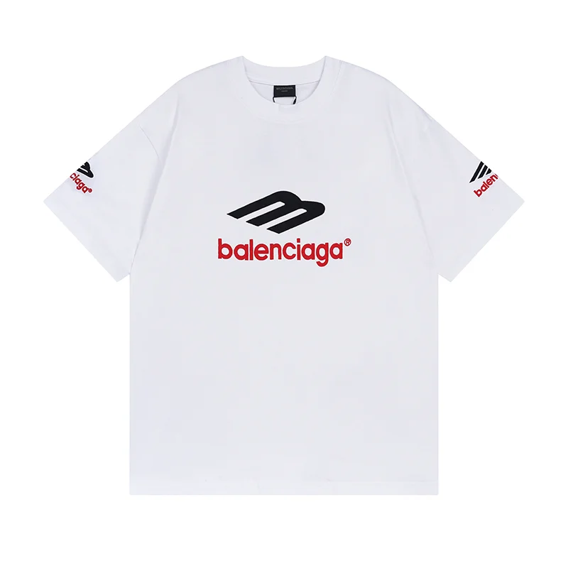 Balenciaga 24ss White M Logo Embroidered OS T-Shirt