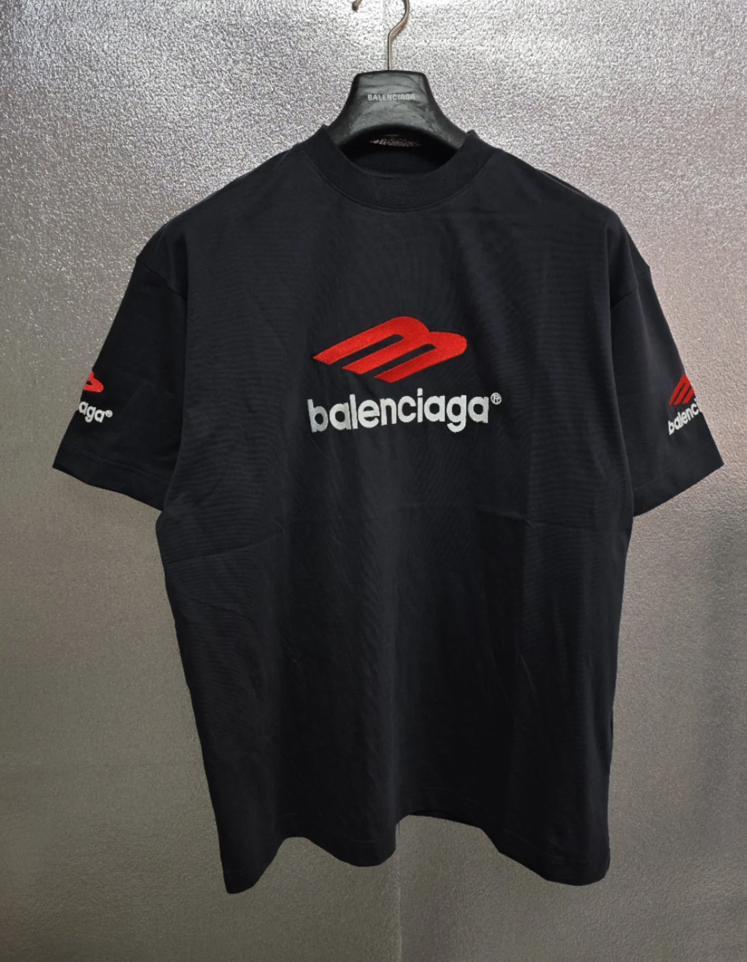 Balenciaga Black M Logo Embroidered T-Shirt