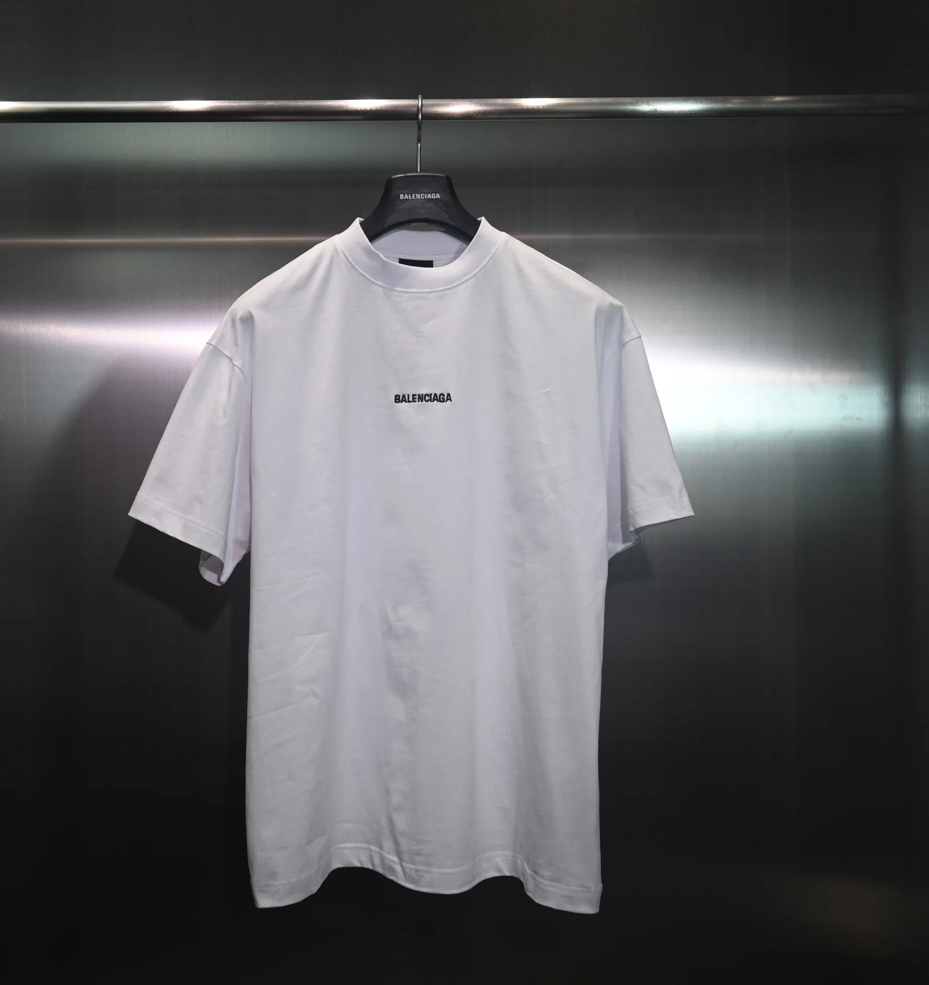 Balenciaga White Embroidered Logo Loose T-Shirt
