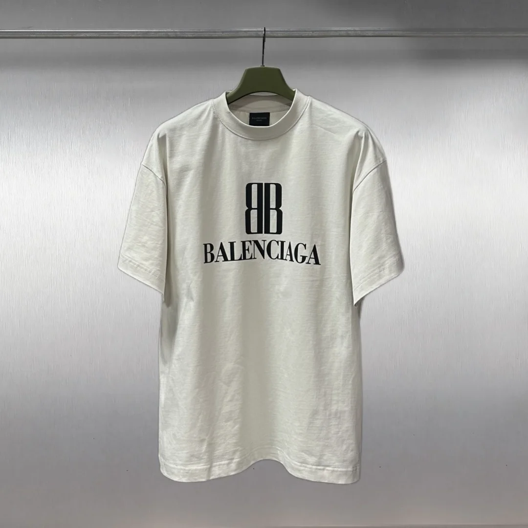 Balenciaga SS25 New Logo Off-White Loose T-Shirt