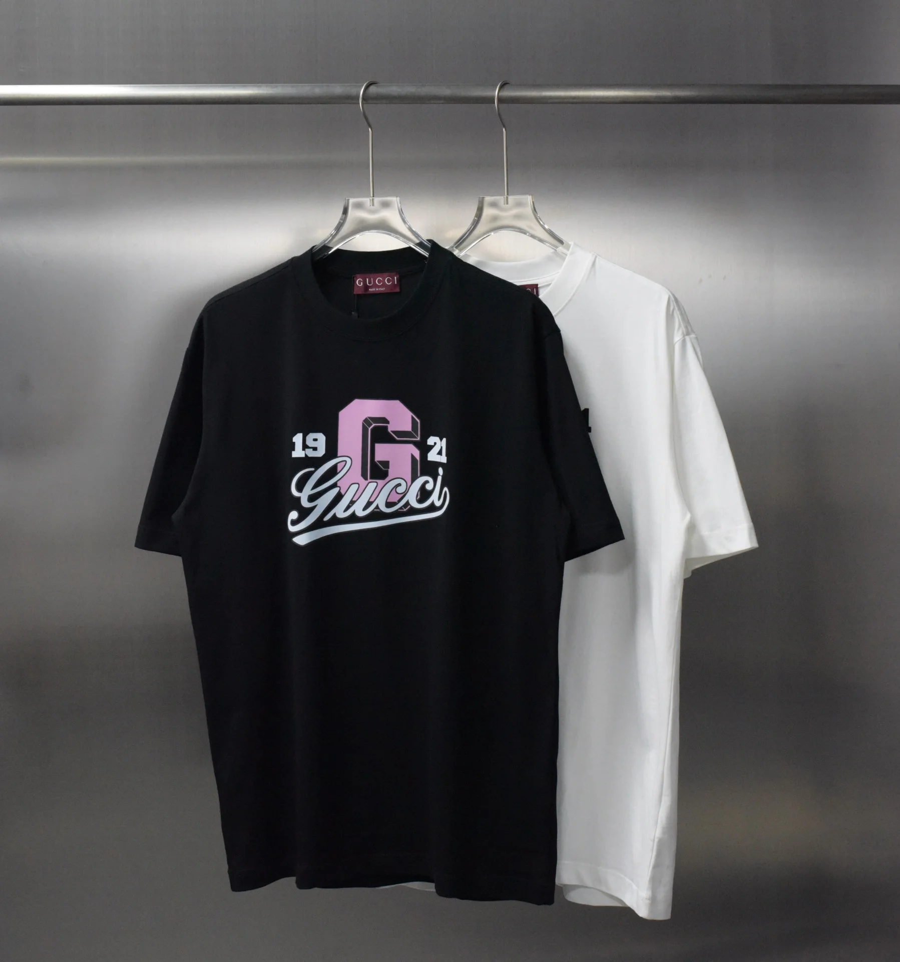 Gucci 2025 New Printed T-Shirt Black/White Unisex