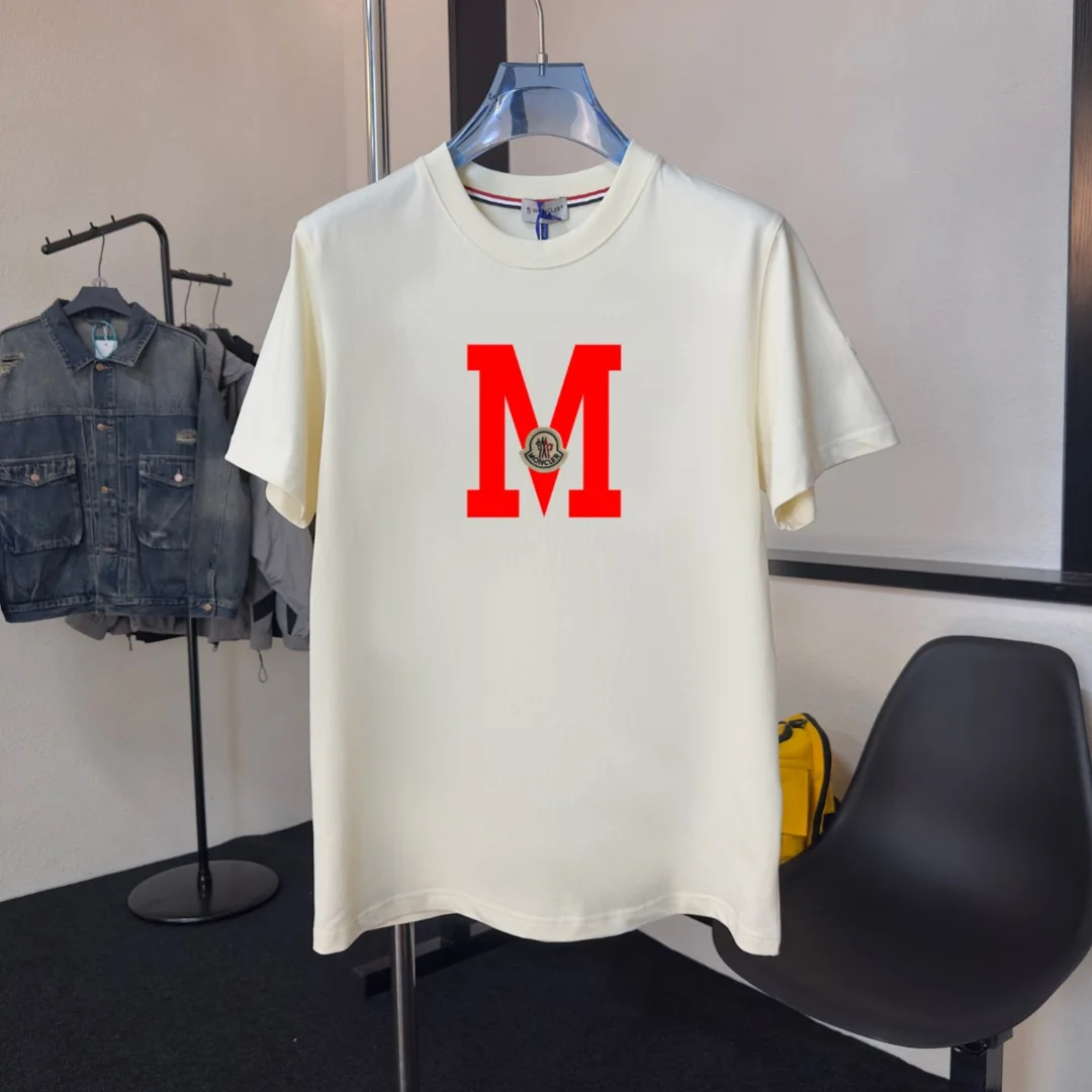 Moncler 2025 Beige NFC Embroidered Crew Neck T-Shirt