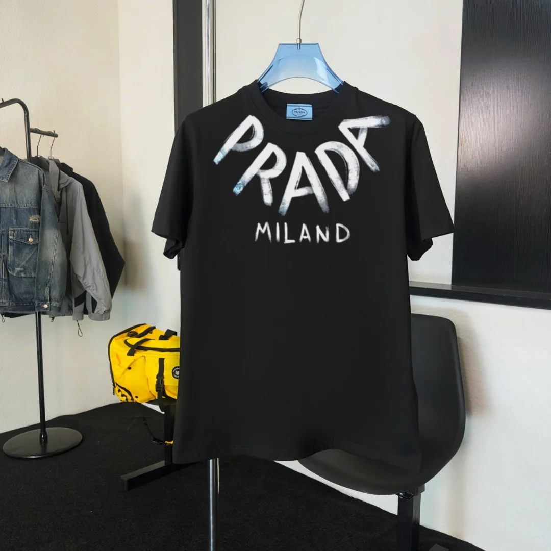 Prada 2025 New Black Crewneck T-Shirt