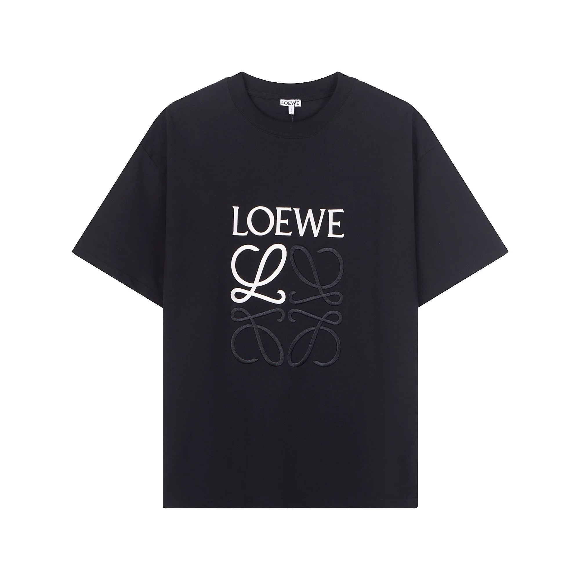 Loewe Black Embroidered Logo Oversize T-Shirt