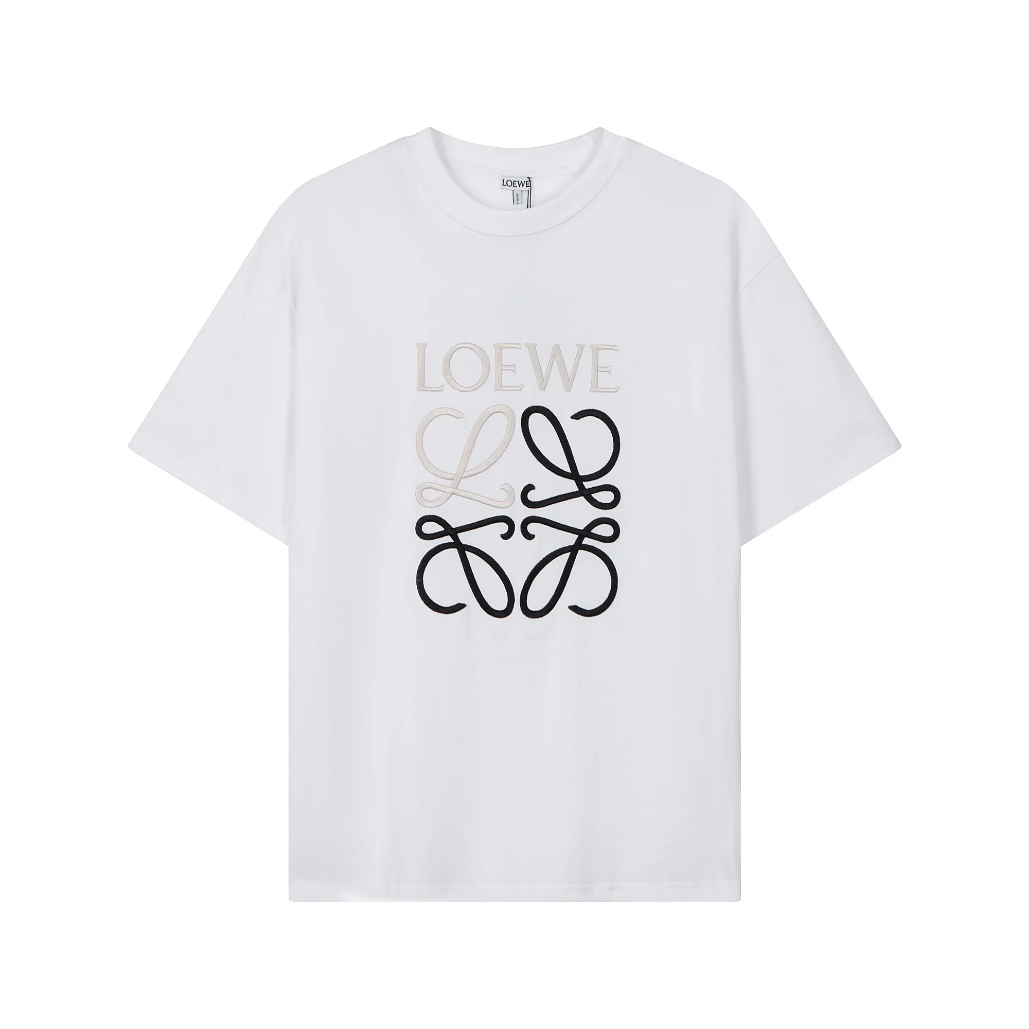 Loewe White Embroidered Logo Oversize Cotton T-Shirt