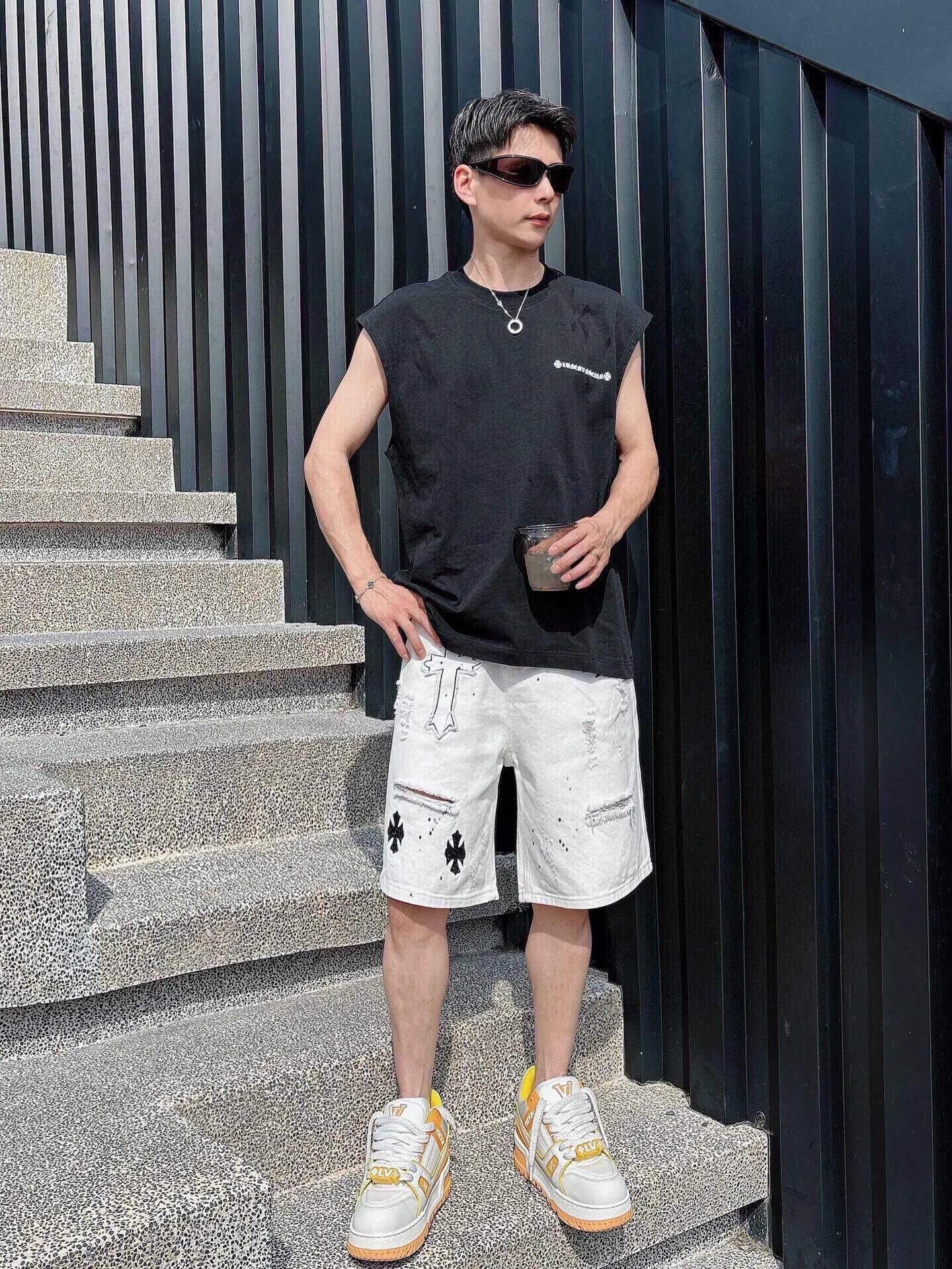 Chrome Hearts Black 3D Foam Star-Style T-Shirt