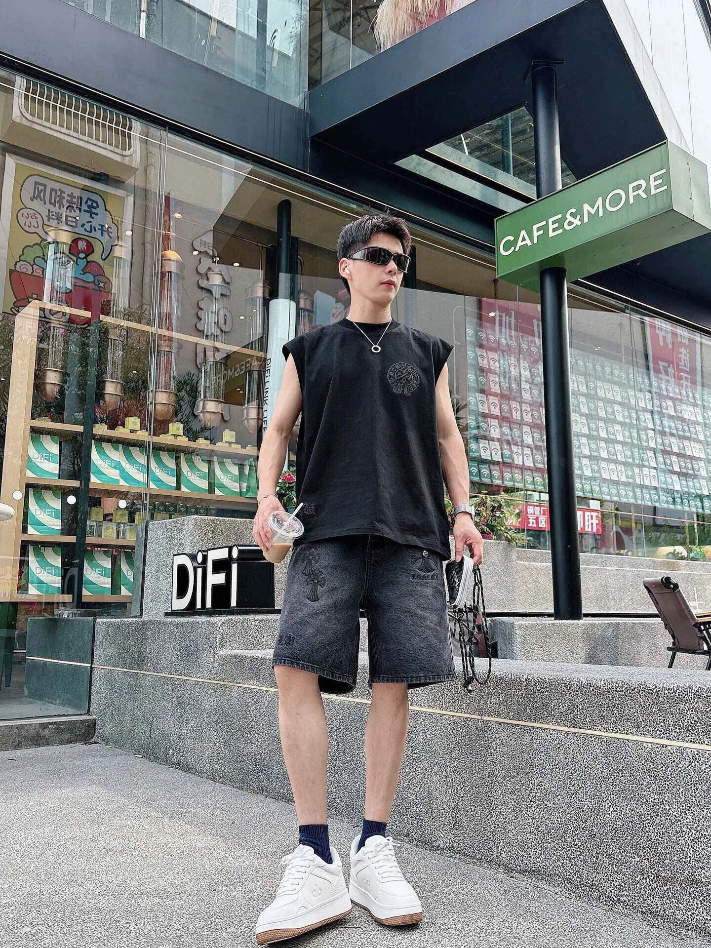 Chrome Hearts Black HighEnd 3D Embro Cot T-Shirt