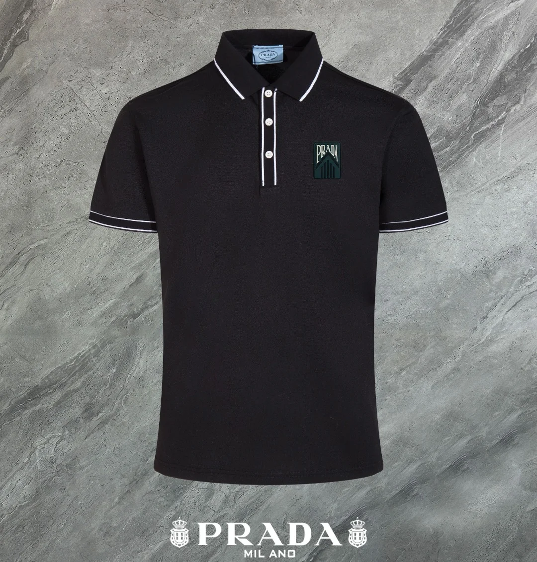 Prada 2024 Summer Black Polo Shirt With Logo (HQ)