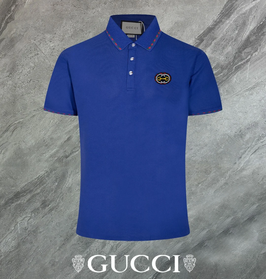 Gucci 2024 Royal Blue Polo, 3D Logo, Breathable