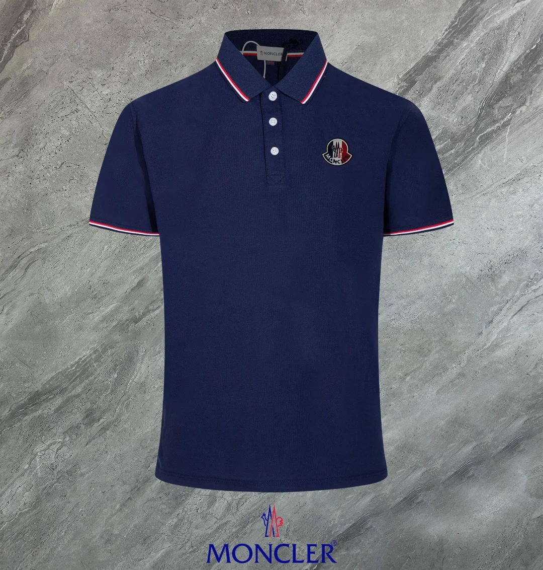 Moncler Navy Polo, Embroidered Logo, 3Tags