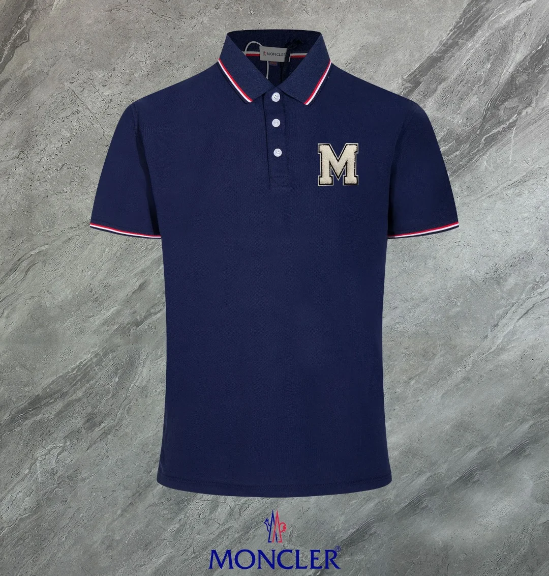 Moncler 2024 Navy Blue Polo Shirt Embroidered M