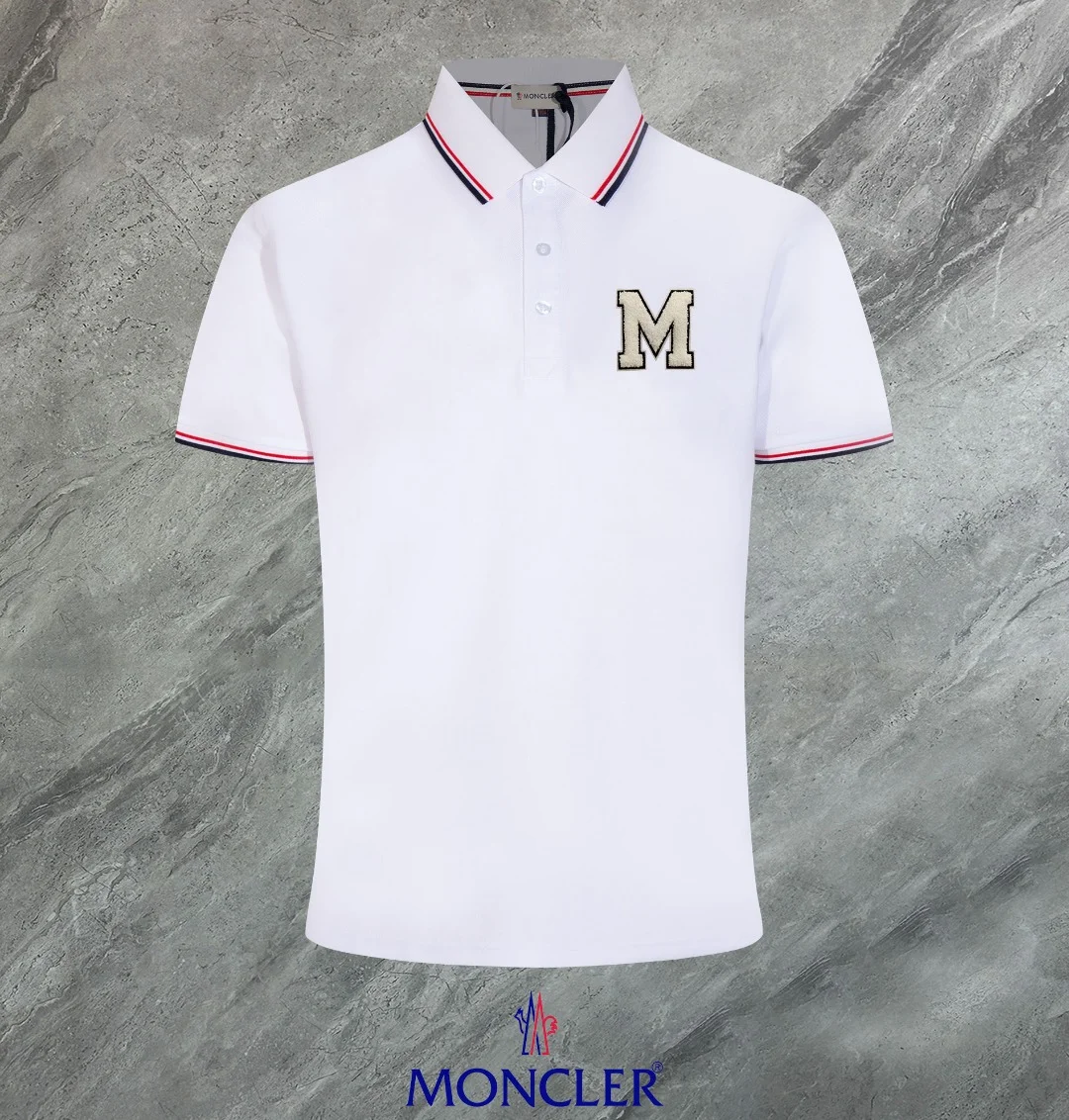 Moncler White Polo, Embroidered M, Breathable