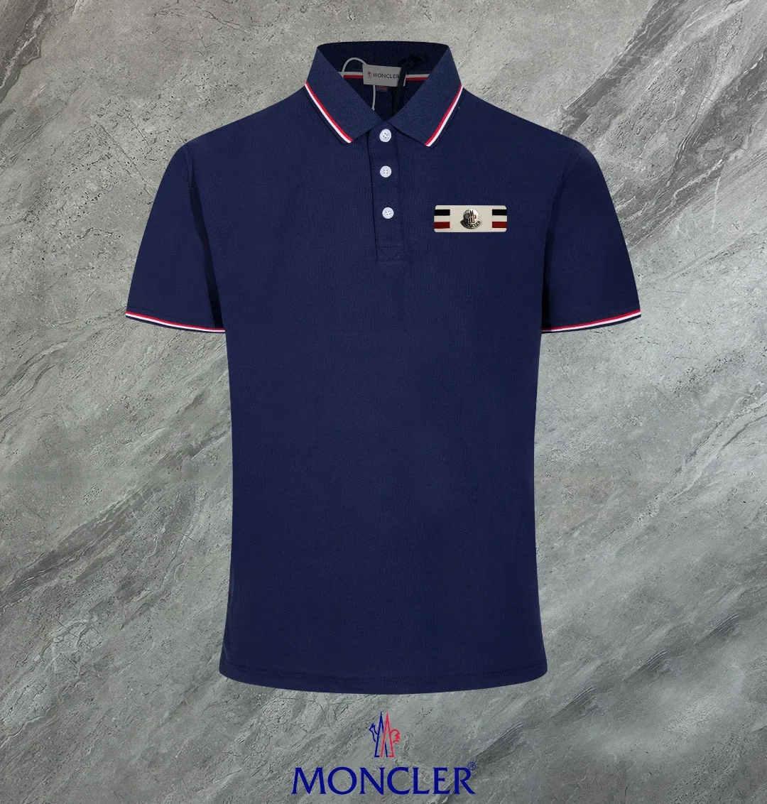 Moncler 2024 Summer Navy Logo Embroidery Polo Shirt