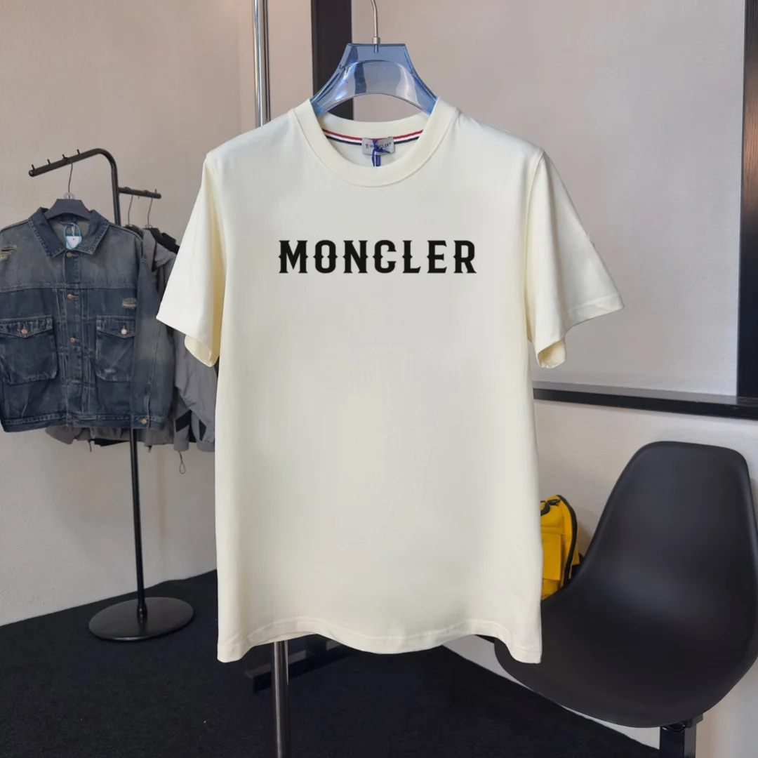 Moncler 2025 Cream Crew T-Shirt NFC Embroidery