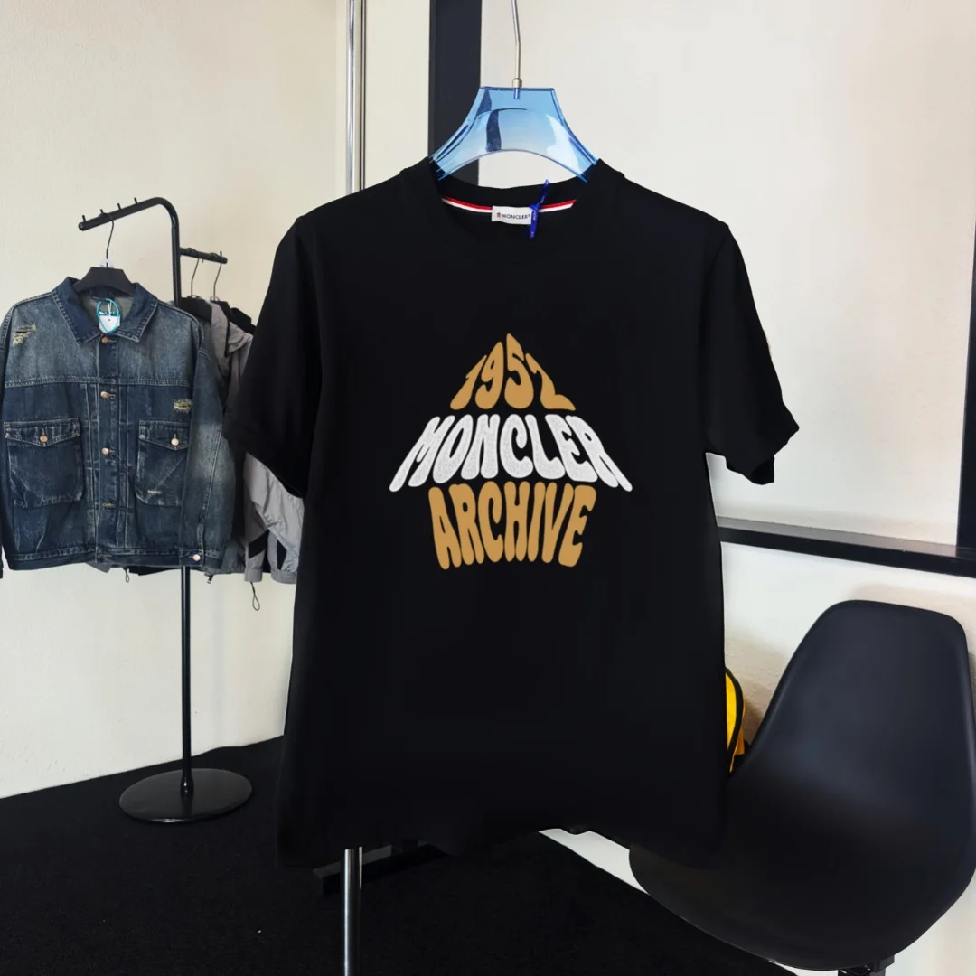 Moncler 2025 New Black High-Quality NFC Round Neck T-Shirt