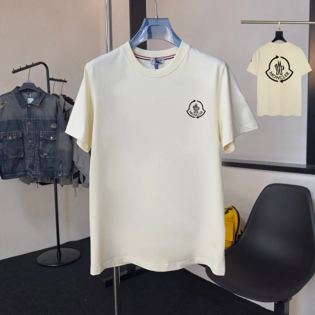 Moncler 2025 Beige Crew Neck T-Shirt, NFC, Emb.