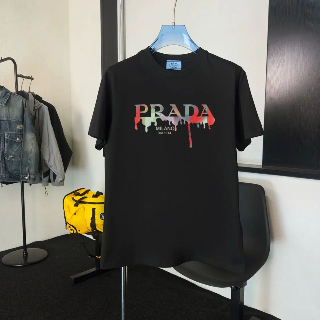 Prada 2025 New Black Premium Crew Neck T-Shirt