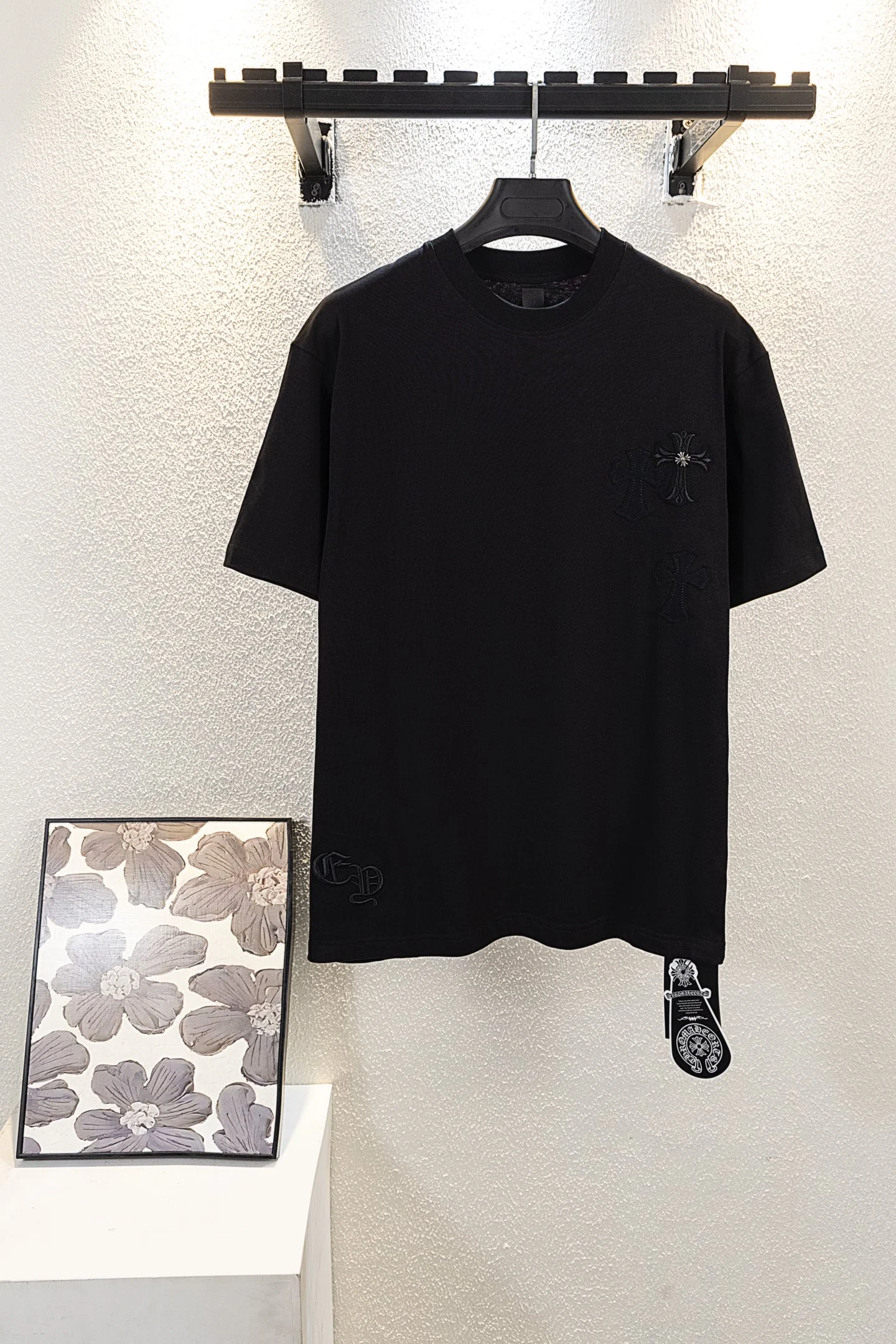 Chrome Hearts Black Cross Patch Back Print T-Shirt