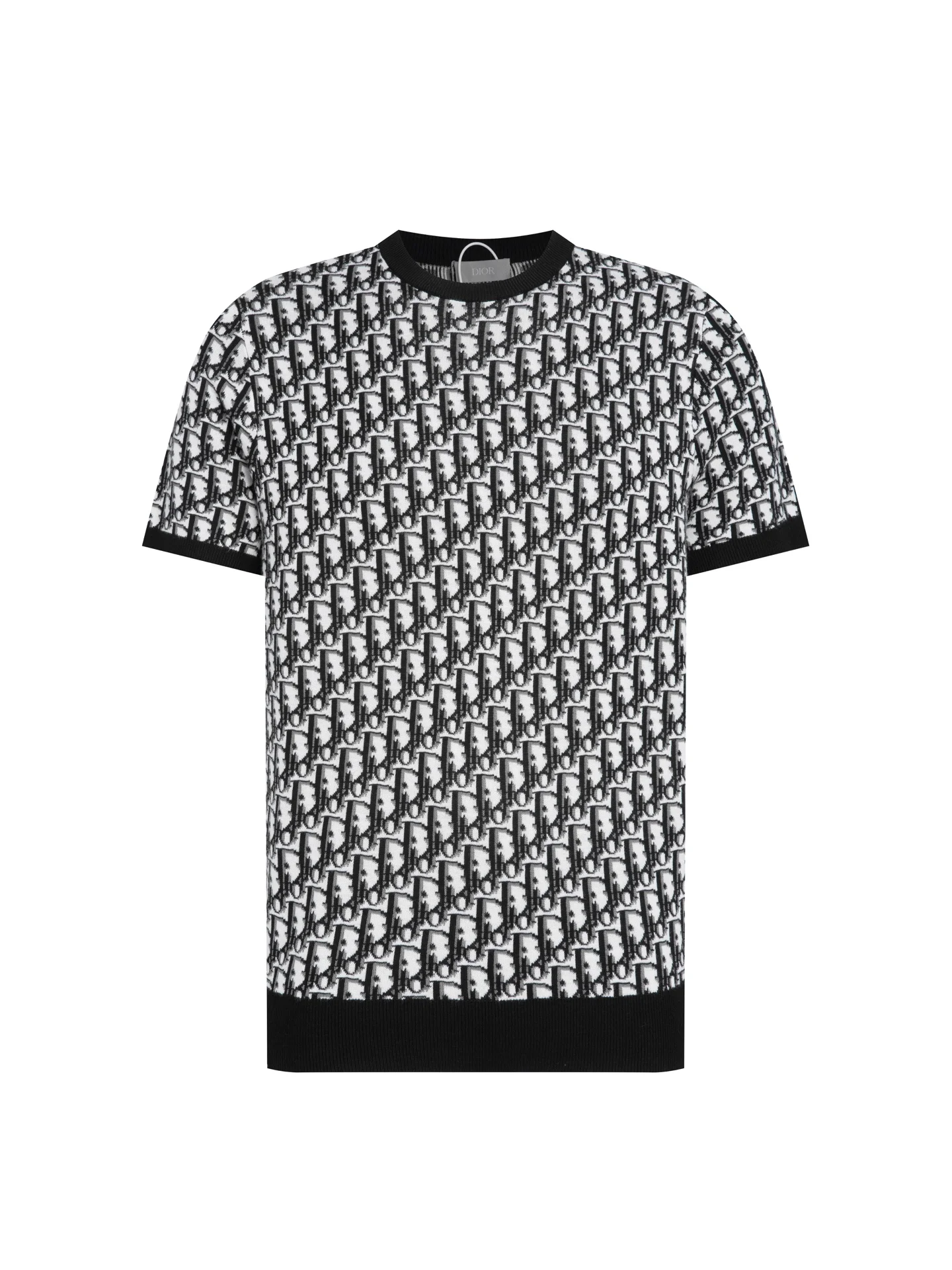 Dior Black & White Monogram Tencel Knit Crew-Neck T-Shirt