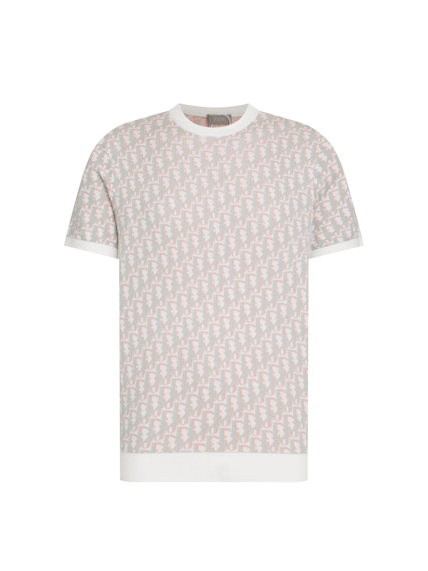 Dior Monogram Tencel Knit Crew Neck T-Shirt (White)