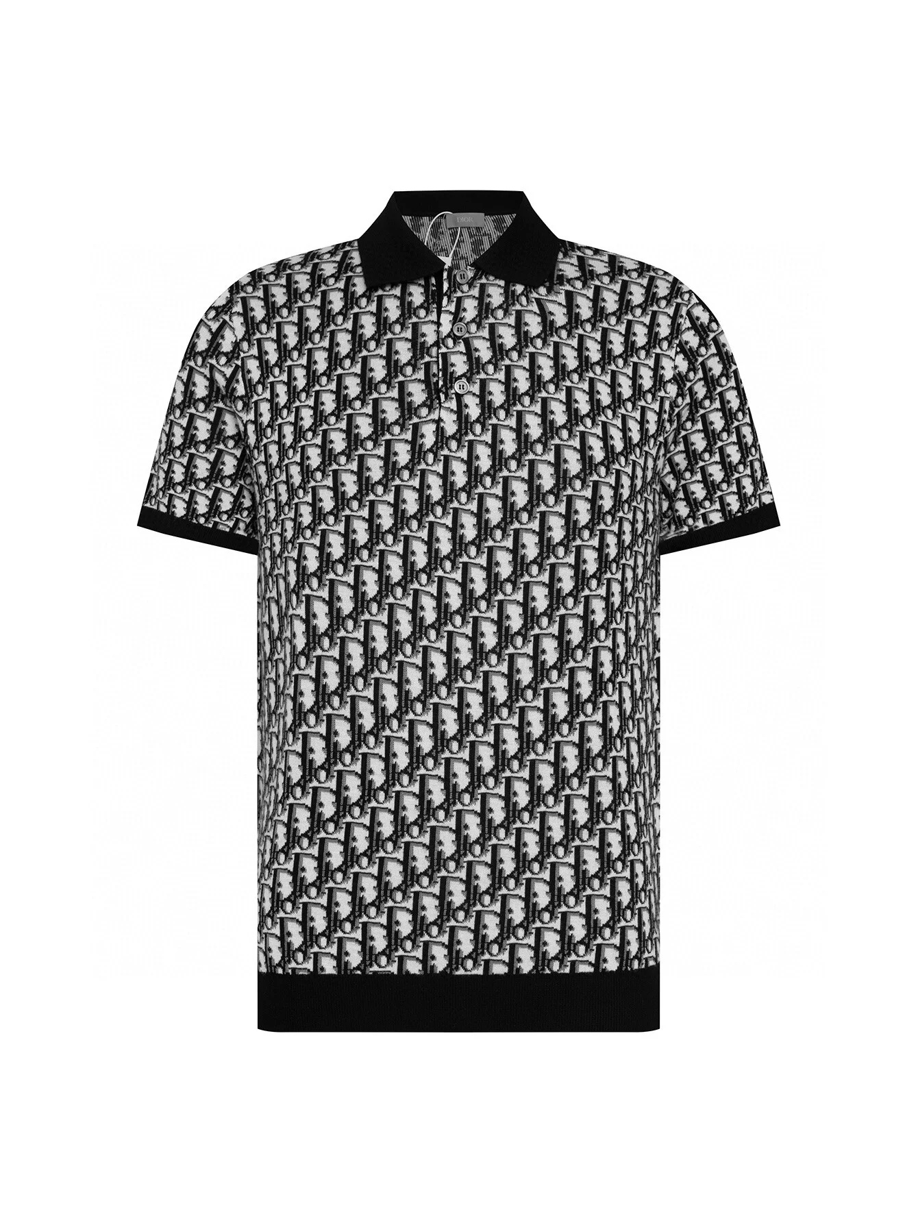 Dior Letter Jacquard Tencel Polo (Black&White) Unisex