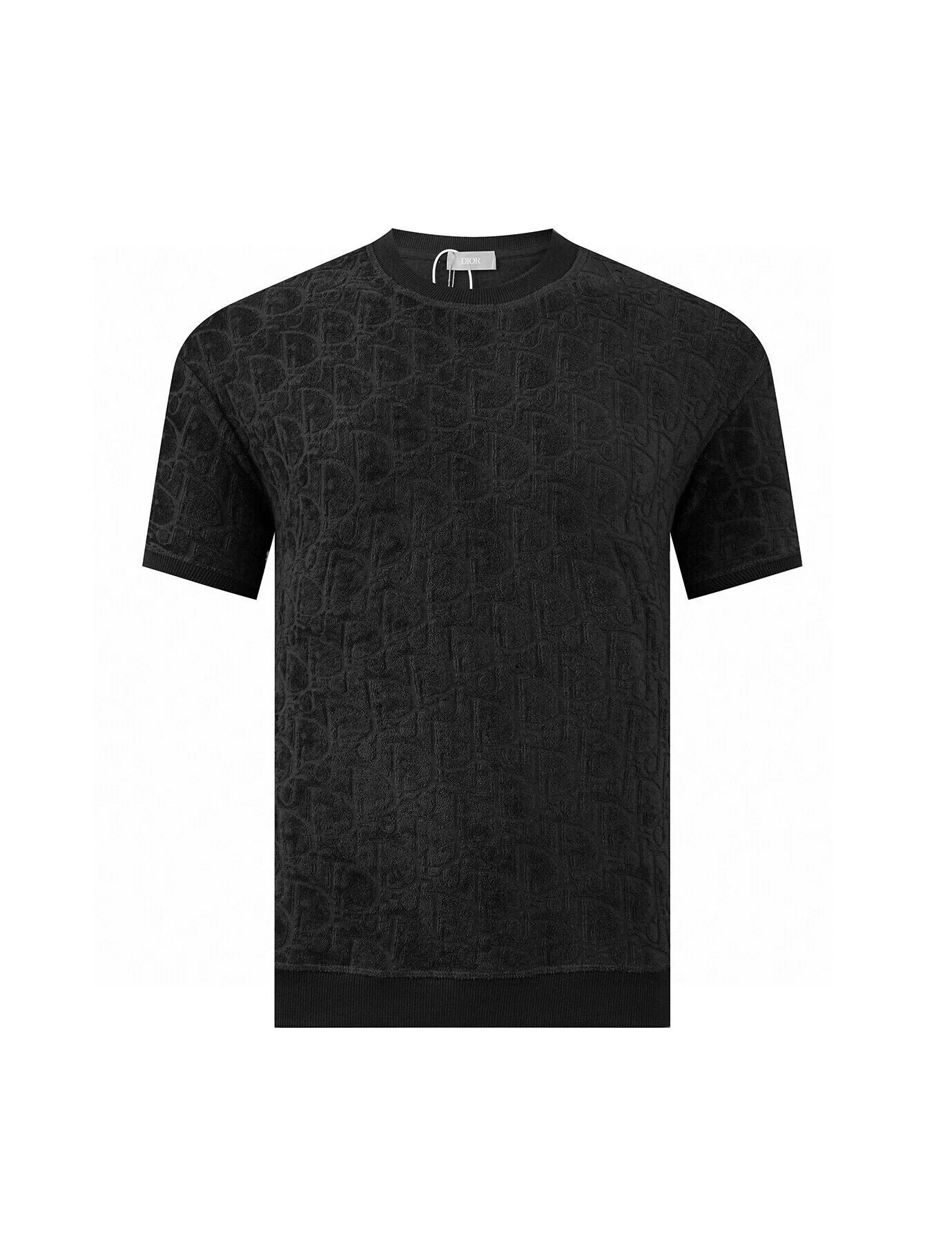 Dior Black Towel Jacquard Unisex T-Shirt