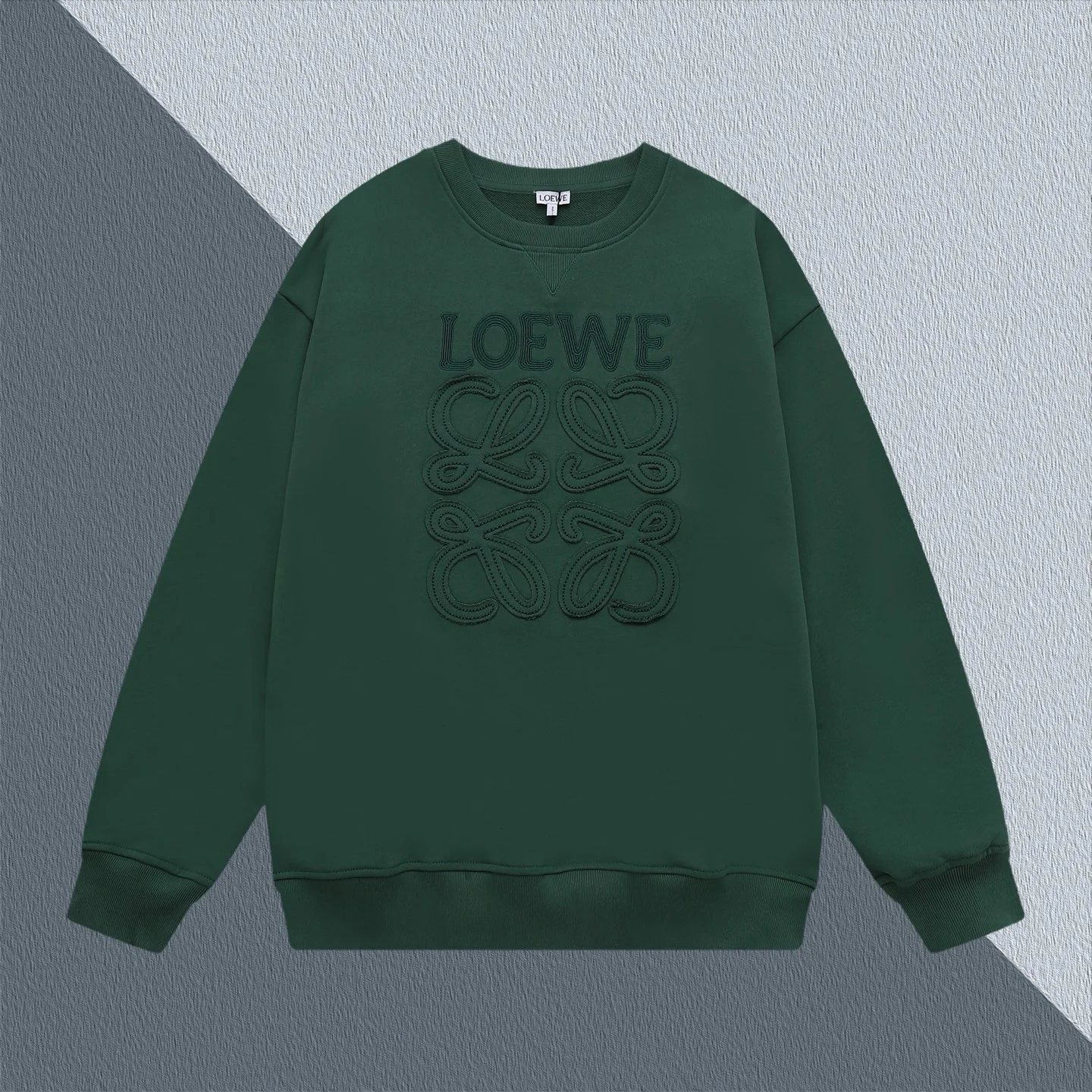 Loewe Green Embroidered Logo Crewneck Sweatshirt