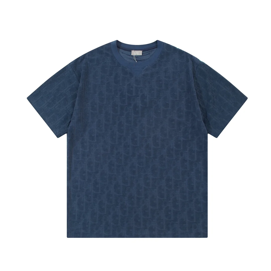 Dior Navy Logo Jacquard Towel T-Shirt
