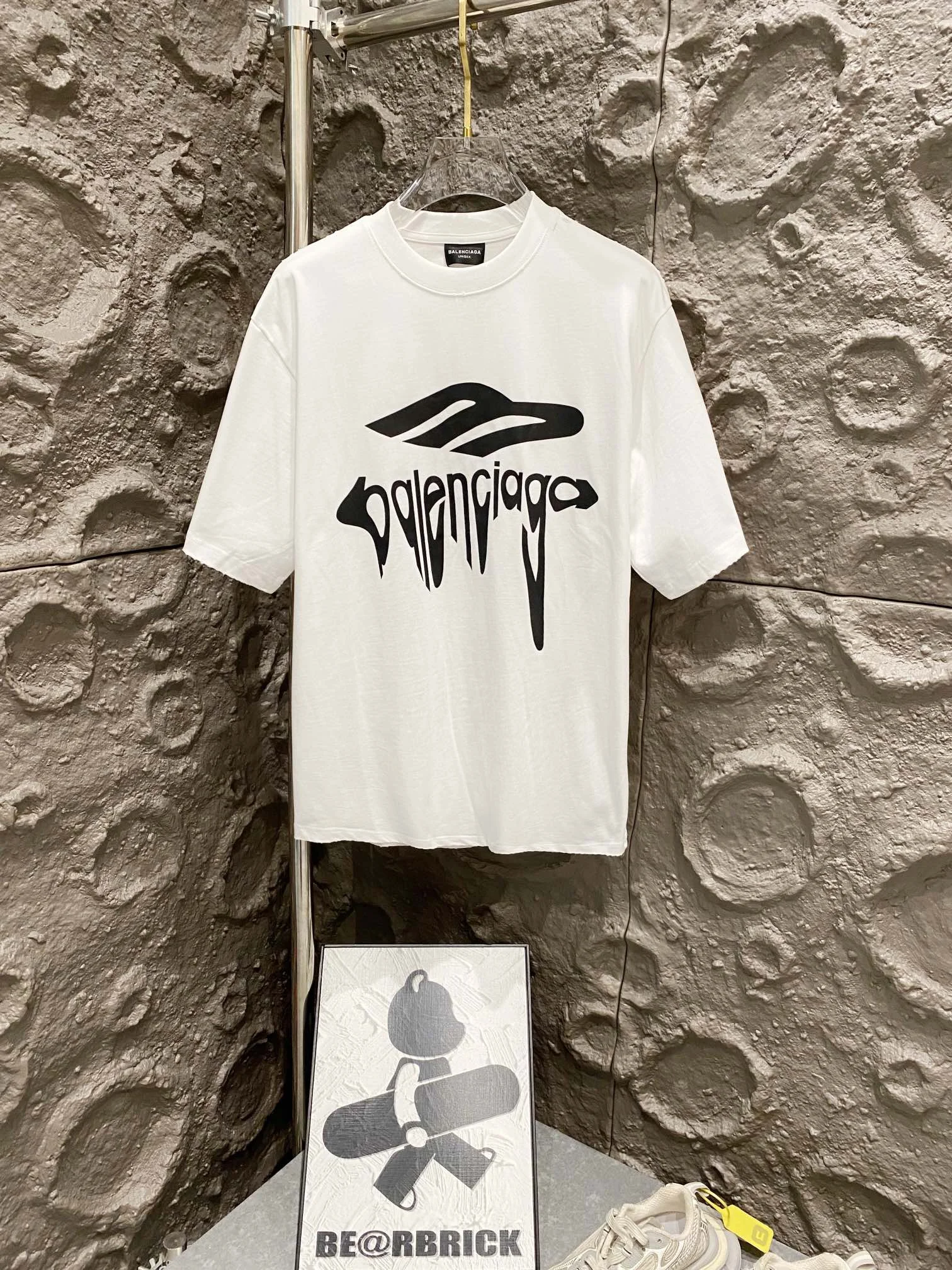 Balenciaga White 3M Distressed Oversized T-Shirt