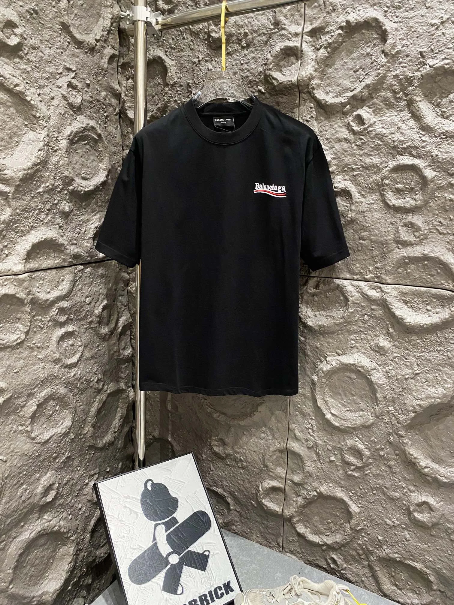 Balenciaga Black Coca-Cola Wave Emb T-Shirt