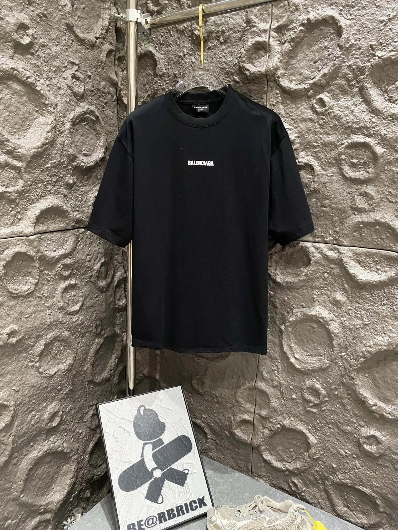 Balenciaga Black Logo Loose Cotton T-Shirt