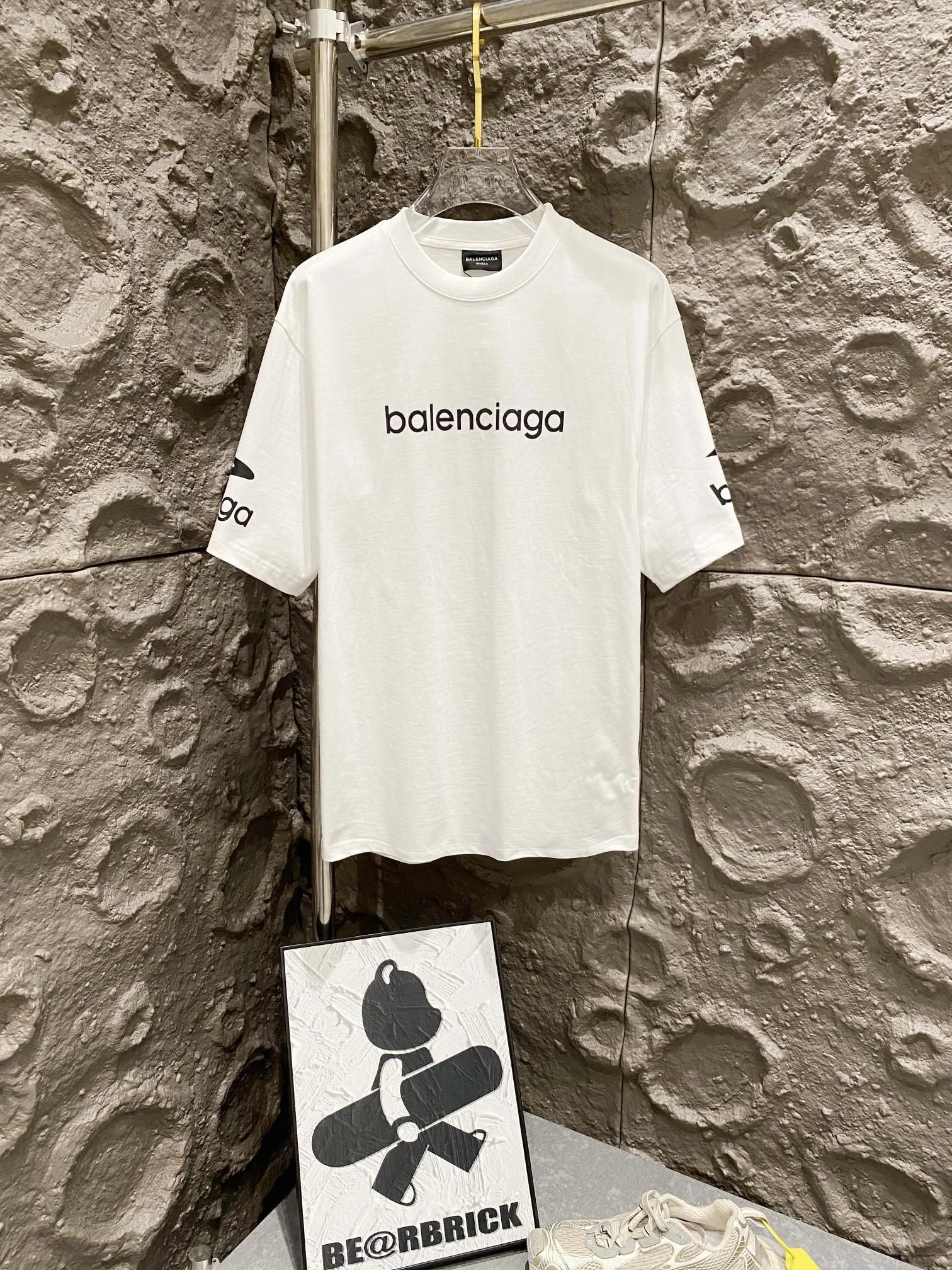 Balenciaga White Logo Ski Oversized T-Shirt