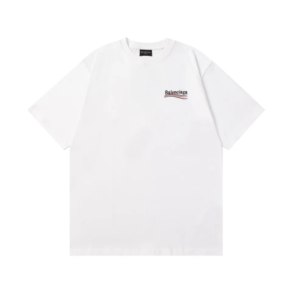 Balenciaga White Wave Emb. T-Shirt 350g
