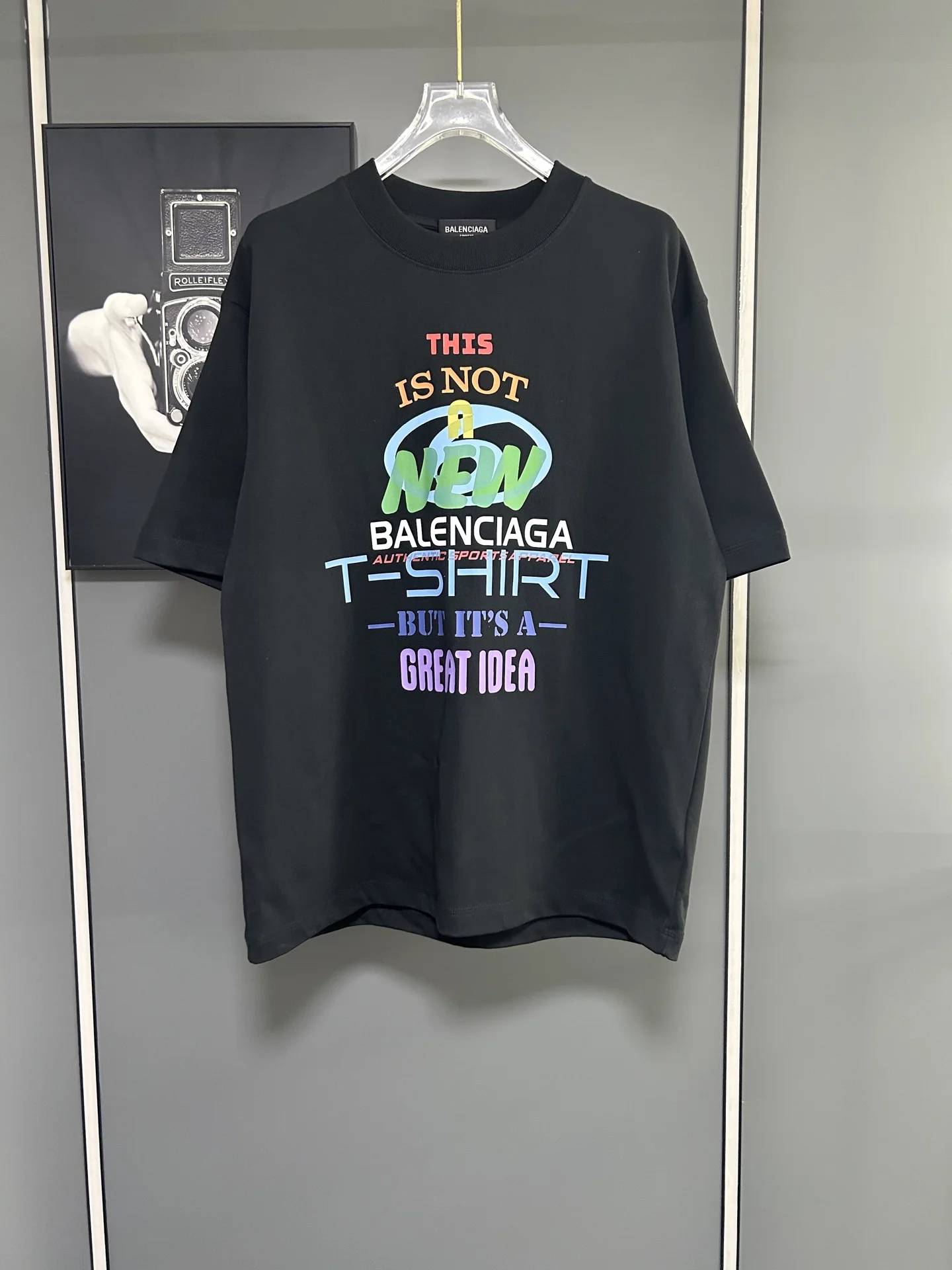 Balenciaga Black Oversized Printed 380g T-Shirt