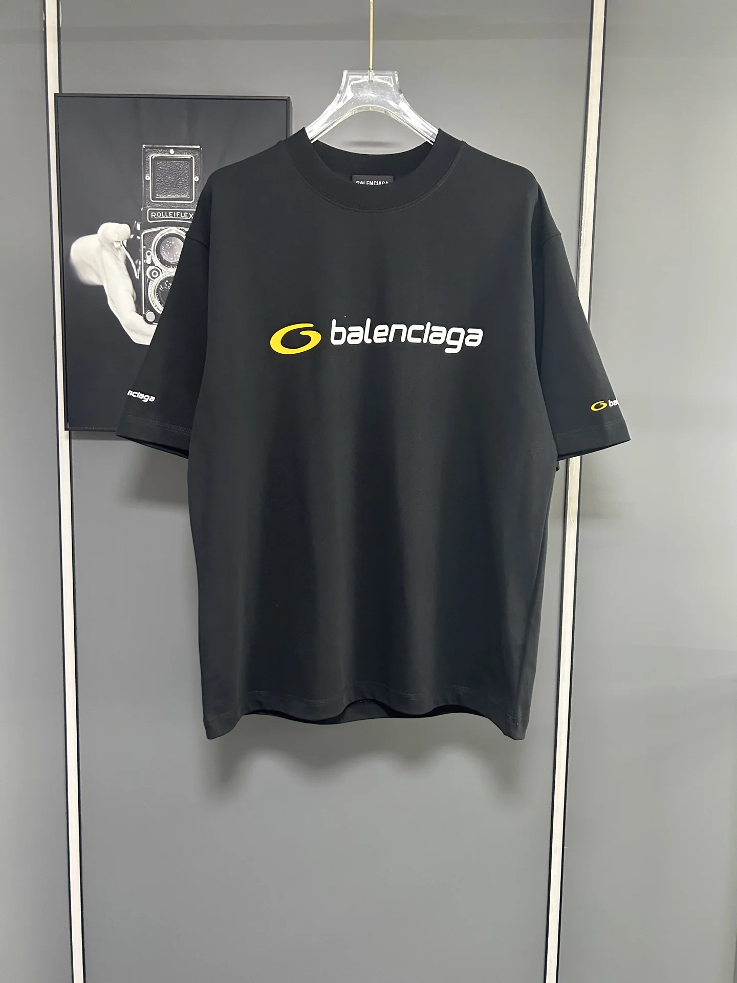 Balenciaga Black 380g Oversized Logo-Print T-Shirt