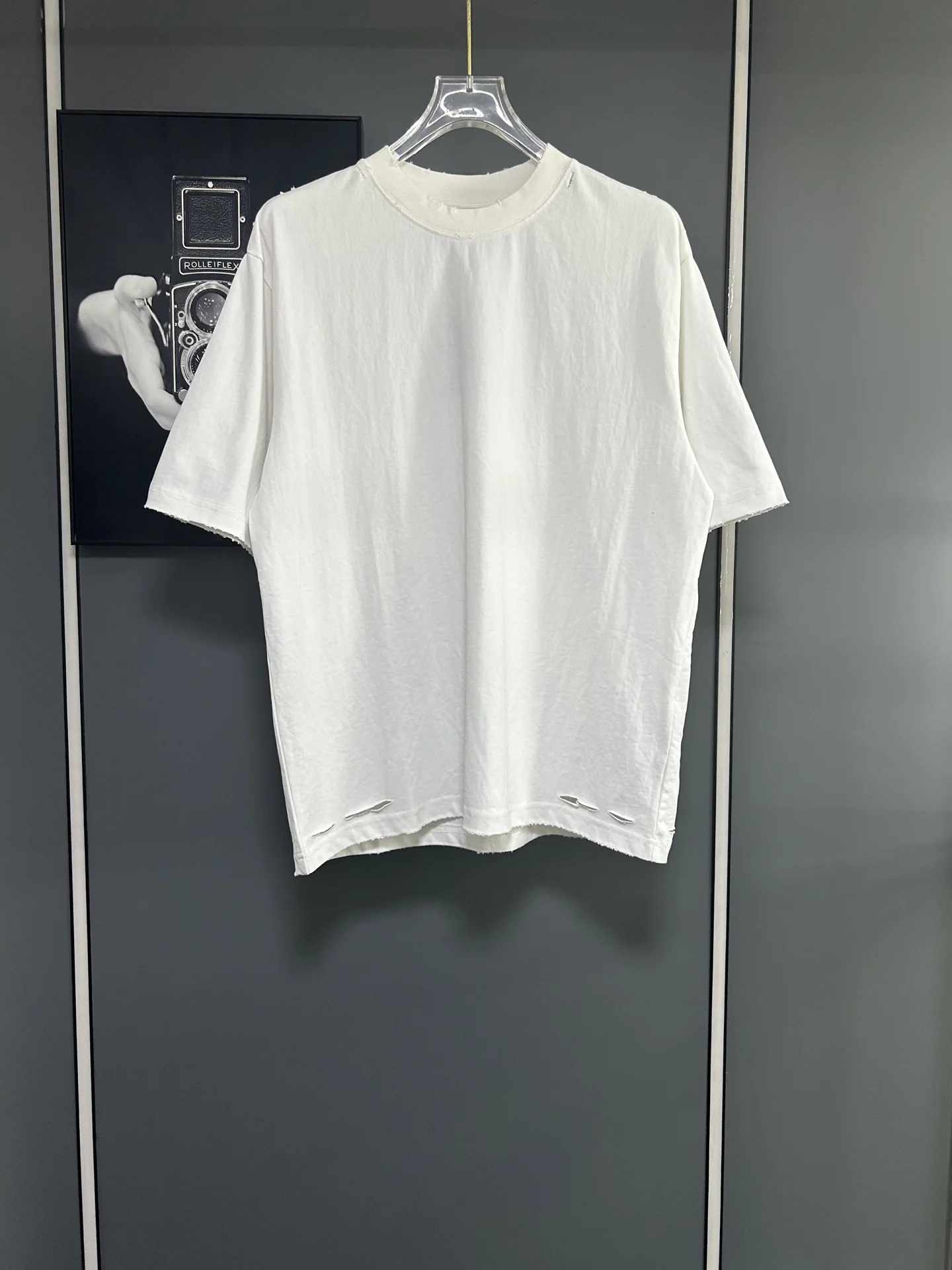 Balenciaga White Vintage Washed Classic Big Logo T-Shirt